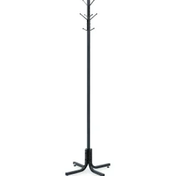 Safco 4 Double Hook Costumer - 8 Hooks - 80 lb (36.29 kg) Capacity - 70" Height x 21" Width - 2.50" Size - for Garment, Hat - Steel - Black - 1 Each