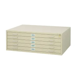 Safco 41-3/8"D Vertical 5-Drawer Vertical File Cabinet, Tropic Sand