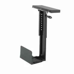 Safco Ergo-Comfort Fixed-Mount Under Desk CPU Holder, Supports 60 lb, 7w x 9.5d x 14h, Black