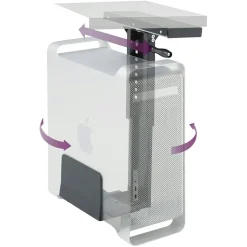 Safco Ergo-Comfort Swivel-Mount Under CPU Stand, Supports 60 lb, 9w x 13.5d x 17.5h, Black