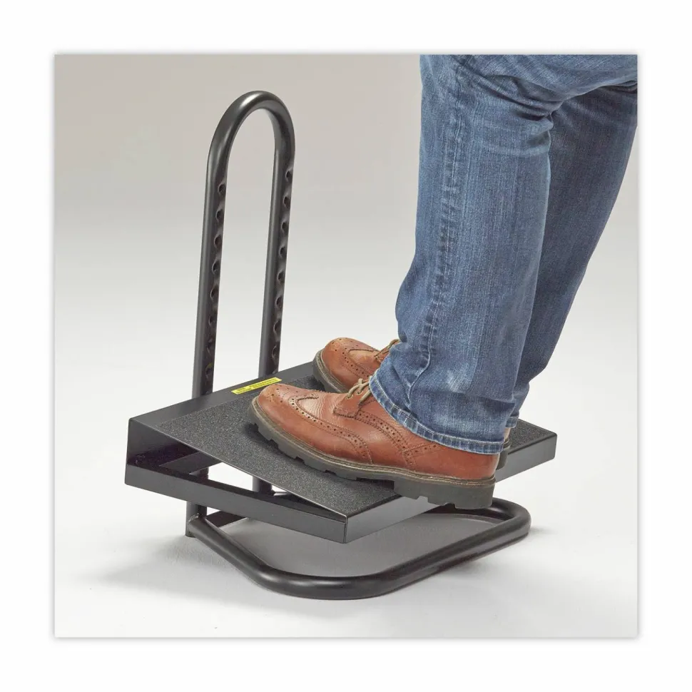 Safco Ergonomic Industrial Footrest, 5 1/2"-15"H x 20"W x 12"D, Black