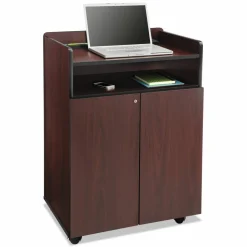 Safco Executive Mobile Presentation Stand, 29.5 x 20.5 x 40.75, Mahogany