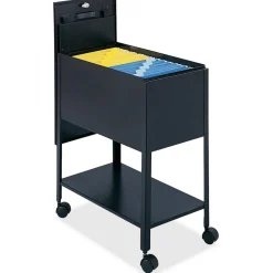 Safco Extra Deep Letter Tub File, 28-1/4"H x 13-1/2"W x 24-3/4"D, Black