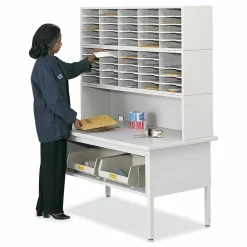 Safco E-Z Sort Additional Mail Trays, 5 Shelves, 11 x 12.5 x 0.5, Gray