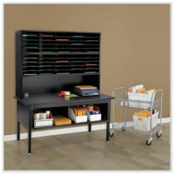 Safco E-Z Sort Riser, 57.5 x 13 x 14, Black