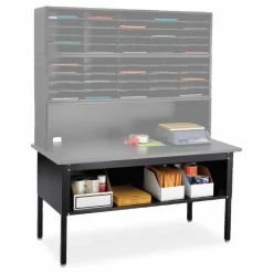 Safco E-Z Sort Sorting Table Base, 60w x 30d x 28 to 36h, Black