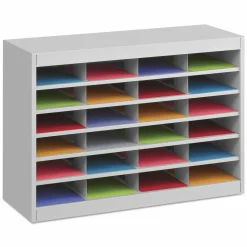 Safco E-Z Stor Steel Literature Organizer, 24 Compartments, 25-3/4