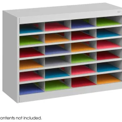 Safco E-Z Stor Steel Literature Organizer, 24 Compartments, 25-3/4