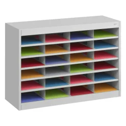Safco E-Z Stor Steel Literature Organizer, 24 Compartments, 25-3/4