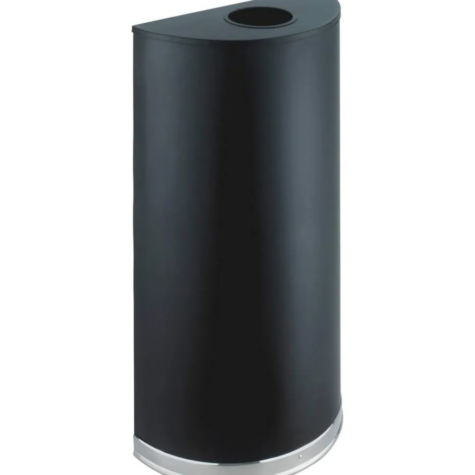 Safco Half-Round Receptacle, 12.5 Gallons, Black