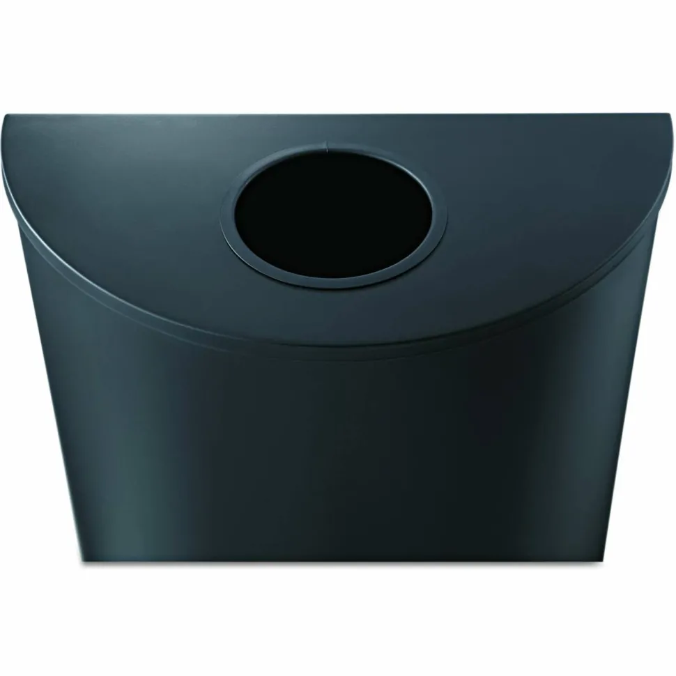 Safco Half-Round Receptacle, 12.5 Gallons, Black