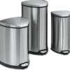 Safco Hands-Free Step-On Receptacle, 7-Gallon, Silver
