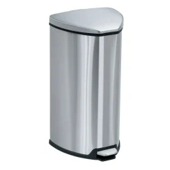 Safco Hands-Free Step-On Receptacle, 7-Gallon, Silver