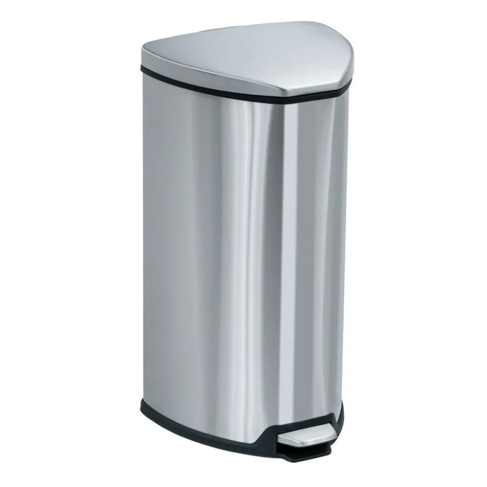 Safco Hands-Free Step-On Receptacle, 7-Gallon, Silver