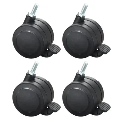 Safco Hard Floor Casters for AlphaBetter Desks, 2.5" Wheel, Black, 4/Set
