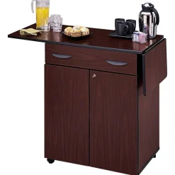 Safco Hospitality Service Cart, Mahogany