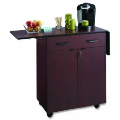 Safco Hospitality Service Cart, Mahogany