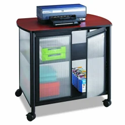 Safco Impromptu Machine Stand, 26 1/2"H x 26 3/10"W x 21"D, Cherry/Black