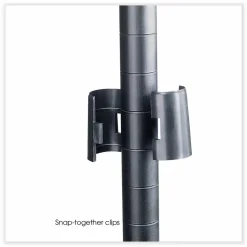 Safco Industrial Add-On Unit, Four-Shelf, 36w x 18d x 72h, Steel, Black