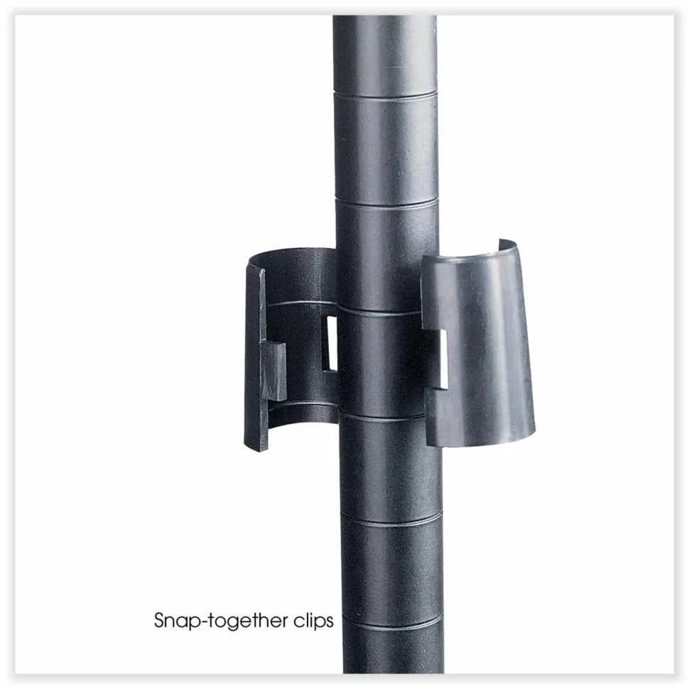 Safco Industrial Add-On Unit, Four-Shelf, 36w x 18d x 72h, Steel, Black