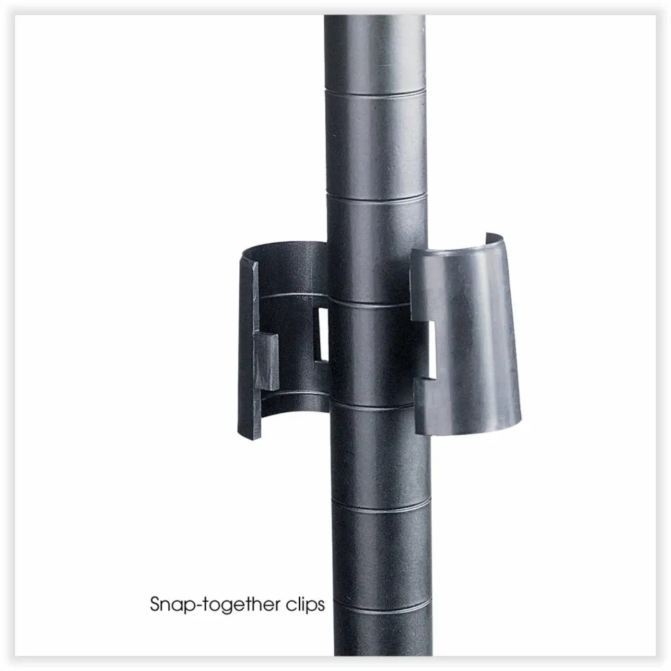 Safco Industrial Add-On Unit, Four-Shelf, 36w x 24d x 72h, Steel, Black