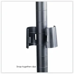 Safco Industrial Add-On Unit, Four-Shelf, 48w x 18d x 72h, Steel, Black