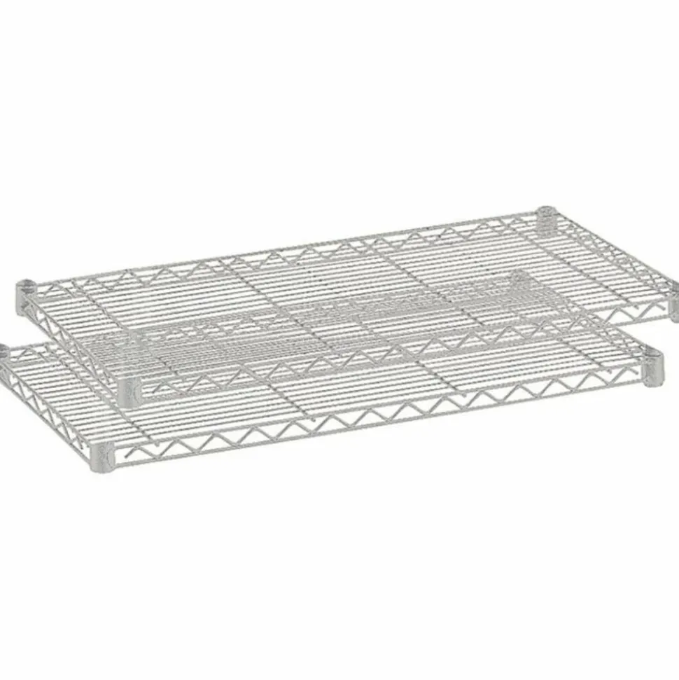 Safco Industrial Extra Shelf Pack, 36w x 18d x 1.5h Steel, Metallic Gray, 2/Pack