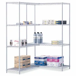 Safco Industrial Extra Shelf Pack, 36w x 18d x 1.5h Steel, Metallic Gray, 2/Pack