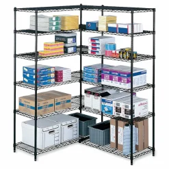 Safco Industrial Extra Shelf Pack, 36w x 18d x 1.5h Steel. Black, 2/Pack