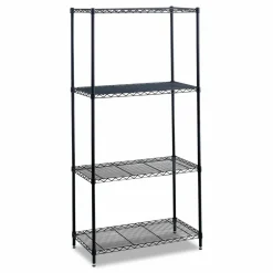 Safco Industrial Wire Shelving, Four-Shelf, 36w x 18d x 72h, Metallic Gray