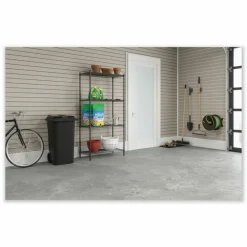 Safco Industrial Wire Shelving, Four-Shelf, 36w x 24d x 72h, Black