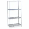 Safco Industrial Wire Shelving, Four-Shelf, 48w x 18d x 72h, Metallic Gray