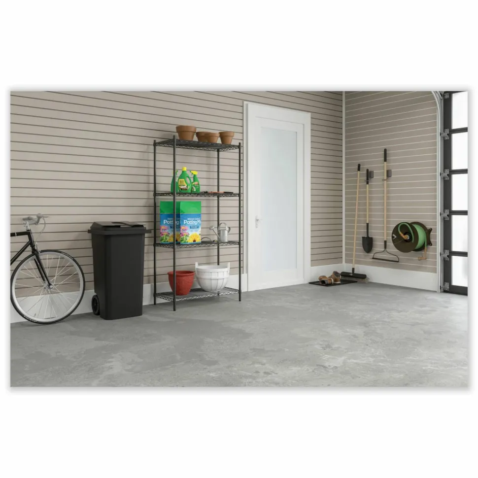 Safco Industrial Wire Shelving, Four-Shelf, 48w x 18d x 72h, Metallic Gray