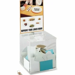 Safco Large Acrylic Collection Box, 21 1/2"H x 9 1/4"W x 9 1/4"D, Clear