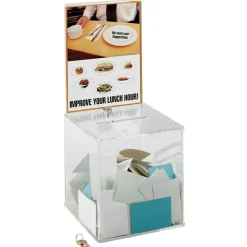 Safco Large Acrylic Collection Box, 21 1/2"H x 9 1/4"W x 9 1/4"D, Clear