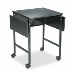 Safco Machine Stand With Drop Leaves, Black