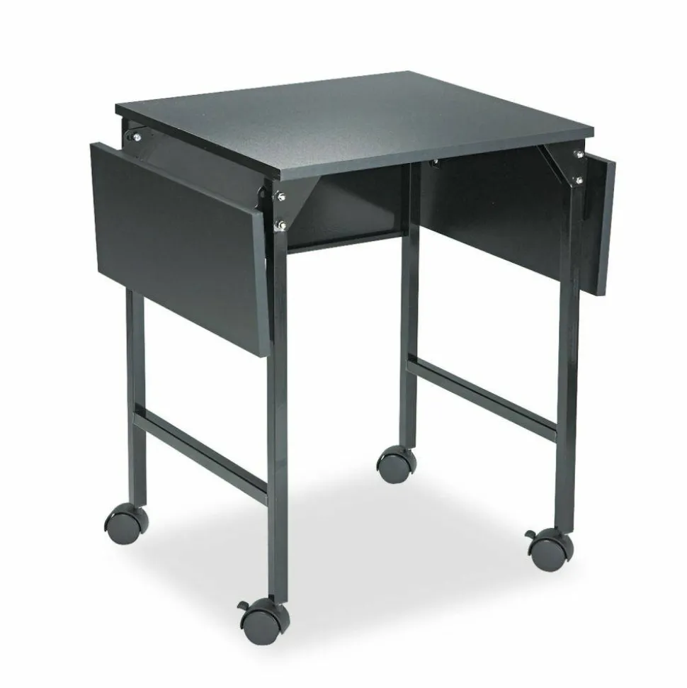 Safco Machine Stand With Drop Leaves, Black