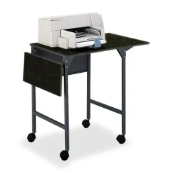 Safco Machine Stand With Drop Leaves, Black