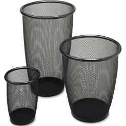 Safco Mesh Wastebasket, 5 Gallons, Black