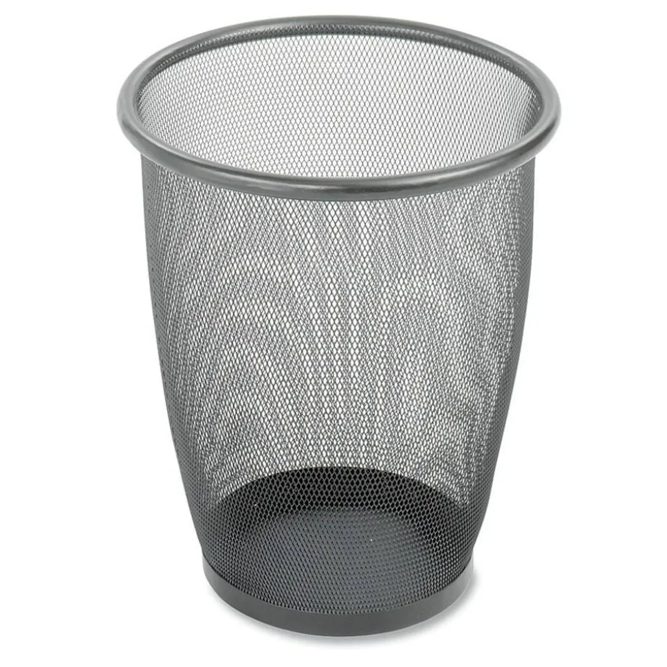 Safco Mesh Wastebasket, 5 Gallons, Black