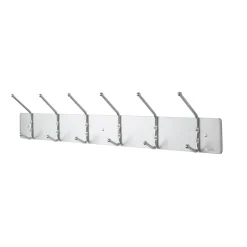 Safco Metal Wall Rack Coat Hooks, 6 Hooks, 6 3/4
