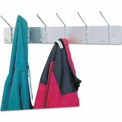 Safco Metal Wall Rack Coat Hooks, 6 Hooks, 6 3/4