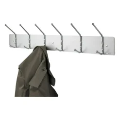 Safco Metal Wall Rack Coat Hooks, 6 Hooks, 6 3/4