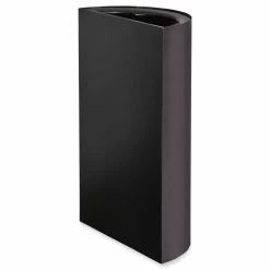 Safco Mixx Recycling Center Half-Round Receptacle, 23 gal, Steel, Black