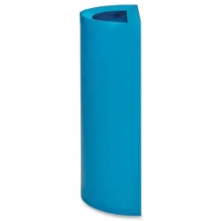Safco Mixx Recycling Center Half-Round Receptacle, 23 gal, Steel, Blue
