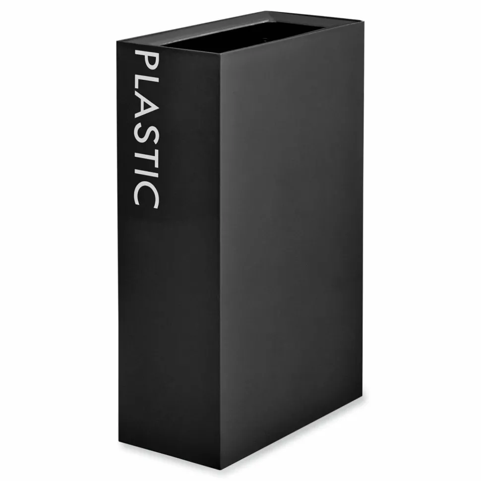 Safco Mixx Recycling Center Rectangular Receptacle, 29 gal, Steel, Black