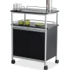 Safco Mobile Beverage Cart, 43"H x 33 1/2" W x 21 3/4" D, Black/Silver