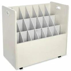Safco Mobile Roll File, 21 Compartments, 30.25w x 15.75d x 29.25h, Tan