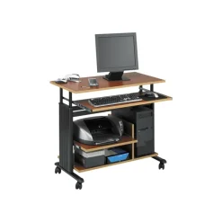 Safco Muv Adjustable Mini-Tower Workstation, 33"H x 22"W x 35-1/2"D, Cherry