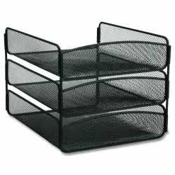 Safco Onyx Cubicle Panel Triple Letter Tray, 9 1/4